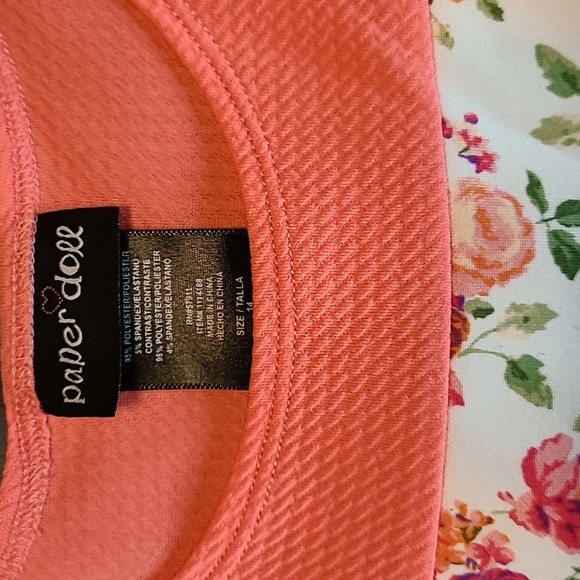 Paper Doll girls sleeveless color block with floral design Size 14 EUC - Picture 3 of 10